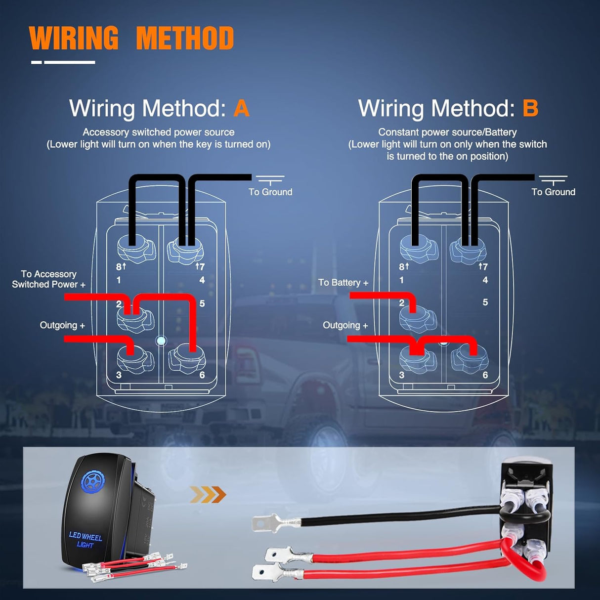 4PCS 15.5inch Double Row LED Wheel Ring Lights Pure White with Wiring Harness Kit Rocker Switch Control Dual Row for Car Van SUV Truck