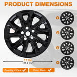 Wheel Cover Hubcaps 17 Inch Compatible with Chevy Chevrolet Equinox 2018 2019 2020 2021 Hub Caps 17 inch Set of 4 Rim Covers Protector Wheel Replacement 84450624 ABS PC 10 Spoke Style Black