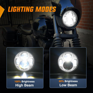 Motorcycle 5.75Inch Chrome LED Headlights Nilight