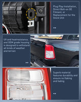 Taillight Assembly Compatible with 2019 2020 2021 2022 2023 Dodge Ram 1500 Tail Light Replacement OE Style Driver Side and Passenger Side with Bulbs