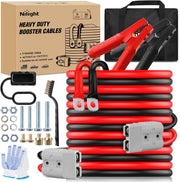 0 Gauge 30 Feet Heavy Duty Jumper Cables 1000 Amp Booster Battery Cables with Permanent Installation kit and Quick Connect Plug Includes carrying bag for 12V & 24V Cars SUVs and Trucks