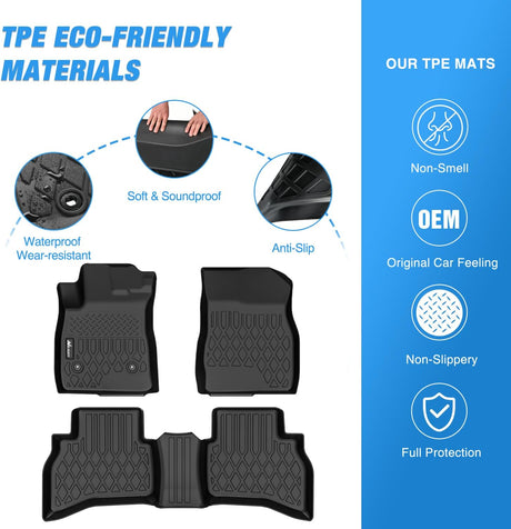 TPE Floor Mats for Chevy Trailblazer (AWD Only) 2021 2022 2023 2024 2025 2026, All Weather Custom Fit Heavy Duty Floor Liners