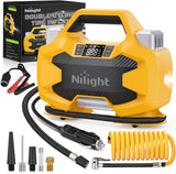 Portable DC 12V Tire Inflator Dual Cylinders and Dual Motors 150PSI | Heavy Duty Tire Pump Air Pumps Auto Shutoff with Screen and LED Light Air Compressor for Pickup Truck ORVs SUVs Cars