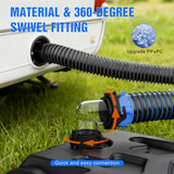 90 Degree RV Tote Tank Adapter, Clear RV Sewer Hose Elbow Fitting with 4 Swivel Bayonet Prongs Leak-Proof Double Odor-Tight Sealing Ring for RV Camping Portable Waste Tank Sewer Hoses, Black