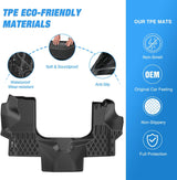 TPE Floor Mats for Chevy Express GMC Savana 1500 2500 3500 2015 2016 2017 2018 2019 2020 2021 2022 2023 2024 2025 All Weather Custom Fit Heavy Duty Floor Liners