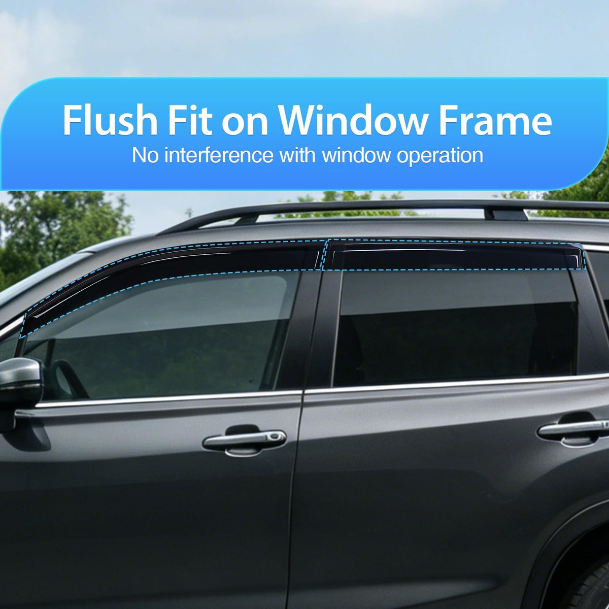 Window Visors for Subaru Forester 2019 2020 2021 2022 2023 2024 | Outside Mount Rain Guards Vent Visors Window Deflectors Smoke Tint, 4PCS