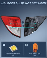 Taillight Assembly Compatible with 2019 2020 2021 2022 Honda HRV Red Clear Tail Light OE Style Rear Outer Lamp Replacement Driver Side