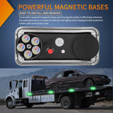 2PCS 42LED Green Wireless Magnetic Strobe Lights Portable Warning Hazard Light Surface Mount Waterproof 5 Patterns for 12V 24V Cars Trucks Van Off Road Vehicles ATV