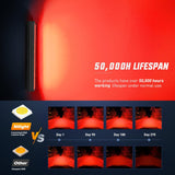 20 Inch LED Light Bar Red Triple Row 420W Spot Flood Combo 42000LM Driving Boat Off Road Fishing Hunting Emergency Safety Lighting for UTV Pick-up Van Tractor