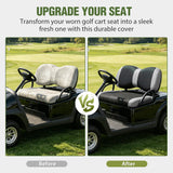 Golf Cart Front Seat Cover 1PC Grey Black Yamaha Drive G29 Drive2 | Breathable Sun Scratch Resistant Washable No Staple Fits 2007-2016 Yamaha G29 2017-2026 Drive2 2004-2019 Club Car Precedent