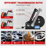 Boat Trailer Winch 3500 LBS Hand Crank Winch Heavy Duty Boat Winches with 33 FT Orange Strap Rope Hook Two Way Ratchet 4:1 8:1 Gear Portable Marine Manual Winch for Trailers Boat RV ATV Towing