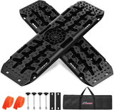 Off Road Traction Boards 4x4 Truck Jeep Recovery Tracks Mats Gear | Heavy Duty Tire Recovery Boards Mounting Kit With Round and Square Jack Lift Base for Truck Jeep SUV Mud Sand Dunes Snow
