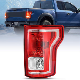2015-2017 Ford F150 Taillight Assembly Rear Lamp Replacement OE Style Red Housing with Bulbs and Harness Passenger side Nilight