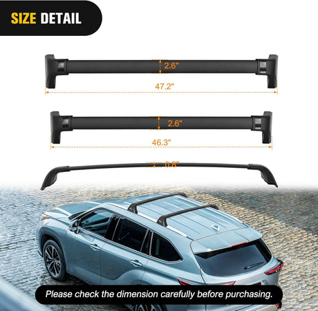 Roof Rack Cross Bars Fit for Toyota Highlander XLE Limited Platinum 2020 2021 2022 2023,Adjustable Aluminum car Crossbars with Rubber Pad for Cargo Carrier Luggage Bike Kayak Rooftop Snowboard