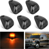 LED Cab Marker Lights 5 PCS 16 LED Smoke Lens Amber Clearance Roof Running Light Compatible with 1999-2016 Ford E150 E250 E350 E450 E550 F150 F250 F350 F450 F550 Super duty