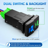 LED Light Bar & Sport Lights Dual Push Button Switch 12V ON Off Switches with Connector Wire Kit 1.28 Inch x 0.87 Inch Replacement for Toyota Sequoia Highlander Tacoma Tundra 4Runner RAVR Yaris