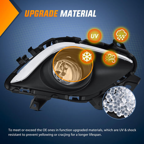 Fog Lights Assembly Compatible with 2013 2014 2015 MAZDA 6 Clear Lens Driver and Passenger Side H11 12V 55W Bulbs