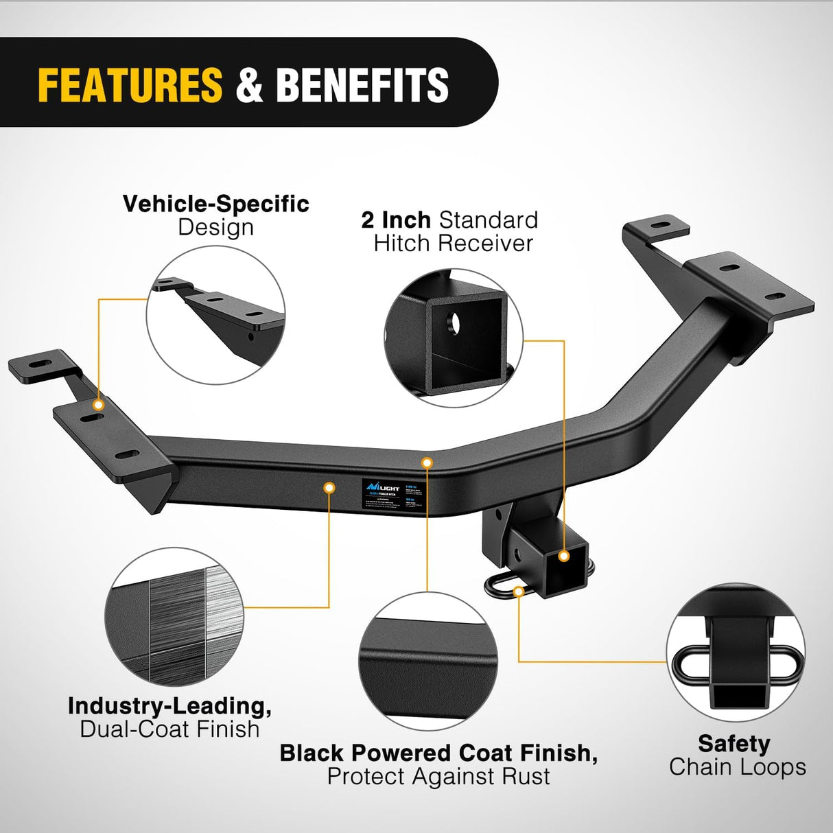 Class 3 Trailer Hitch Fits Honda Pilot 2016-2022 & Acura MDX 2014-2020, 2 inch Hitch Receiver Multi-Fit Hitch to Receive Ball Mount Cargo Carrier Bike Rack Tow Hook