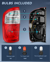 Taillight Assembly Compatible with 2004 2005 2006 Toyota Tundra 4 Door Double Cab and Crew Cab Tail Light OE Style Rear Lamp Replacement Driver Side