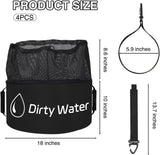 4 Pack RV Hose Storage Bag, Waterproof Utility Bag with Drawstring Mesh Top RV Storage and Organization Bags Container for Sewer, Fresh Water Hoses Electrical Cords Camper Tools Accessories