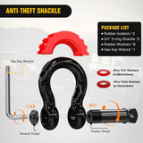 3 Inch x 30 Inch Recovery Tow Strap Kit with 2Pcs 3/4 Inch Anti-Theft D-Ring Shackles and Storage Bag Heavy Duty Off Road Emergency Tow Rope for Car Truck SUV ATV (MBS 31500LBS)