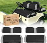 Golf Cart Seat Covers 2PCS Grey Black EZGO TXT RXV Club Car DS | Breathable Sandwich Mesh Sun Scratch Resistant Washable No Staple Fits 1994-2013 EZGO TXT RXV and 2000-2026 Club Car DS