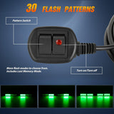 40LED Green Emergency Strobe Traffic Advisor Light Bar with Suction Cups Dash Safety Warning Hazard Flashing Lights Interior Front/Rear Windshield for Trucks Construction Vehicles