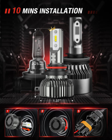 2002-2005 Ford Explorer 9005 9006 LED Headlight Bulbs Nilight