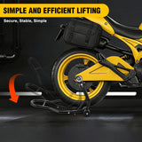 Universal Motorcycle Rear Wheel Stand Lift 850lbs with U + L Fork for Suzuki Yamaha Honda Kawasaki, Black