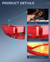 Taillight Assembly for 2014 2015 2016 2017 2018 2019 2020 Acura MDX | Tail Light OE Style Outer Rear Lamp Replacement Driver Side