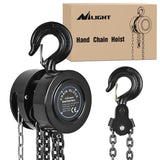 Manual Chain Hoist with Upgrade G70 Galvanized Chain 2 Ton 4400 lbs Capacity 10 ft Lifting Height with 2 Hooks Heavy Duty Pulley Hoist for Garage Warehouse Automotive Machinery