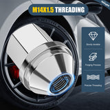 20PCS M14x1.5 Lug Nuts Compatible with 2012-2018 Ram 1500 | for 2019-2022 Jeep Wrangler/Gladiator 2011-2024 Grand Cherokee One-Piece Solid Chrome Steel OEM Factory Wheel Nuts Replace