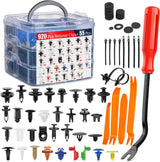 975Pcs Car Push Retainer Clips Auto Fasteners Kit Included 33 Sizes Nylon Bumper Fender Rivets Door Trim Panel Clips with 5 Fasteners Remover 10 Cable Ties for Toyota GM Ford Honda Chevy Audi