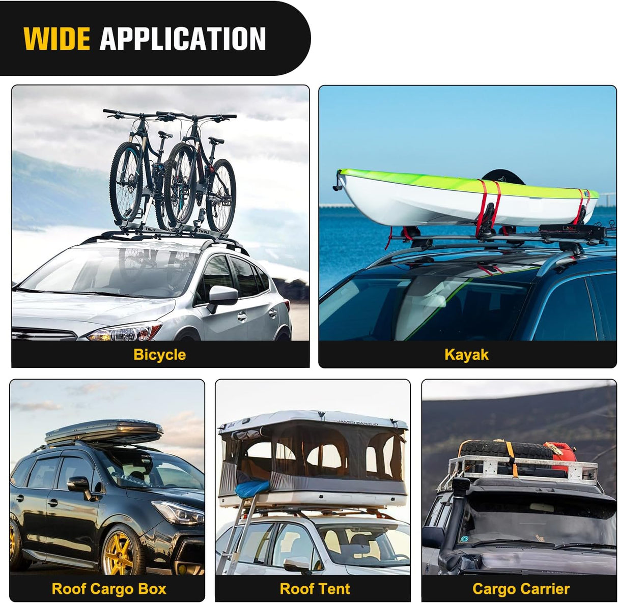 Roof Rack Cross Bars Fit for Subaru Crosstrek 2018-2023 & Impreza 2017 18 19 20 21 22 2023 Aluminum Rails Crossbars with Rubber Pad for Rooftop Cargo Carrier Kayak (Only Fit Raised Side Rails)
