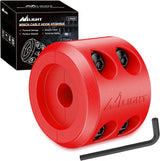 Winch Stopper for ATV UTV Truck SUV Winch Cable Hook Rubber Stopper Protects Towing Hook Synthetic Rope Winch Accessories Rope Line Saver with Stainless Steel Screws and Nuts Allen Wrenc, Red