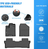 TPE Floor Mats for Honda Passport 2019 2020 2021 2022 2023 2024 2025 All Weather Custom Fit Heavy Duty Floor Liners