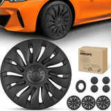 Wheel Cover Hubcaps 19 Inch for Tesla Model Y Accessories 2021 2022 2023 2024 Tesla Model Y Gemini 19 Inch Hub Caps Set of 4 Rim Protector Wheel Covers Replacement Uberturbine Style Matt Black