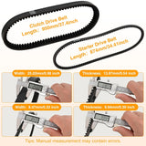 Golf Cart Drive Belt Clutch Drive Belt w Starter Generator Belts Kit for Club Car DS 1997-up Precedent 2004-2025 Replaces OE Part 101916701 1016203 Smooth Engagement Aramid Fiber Rubber Belt