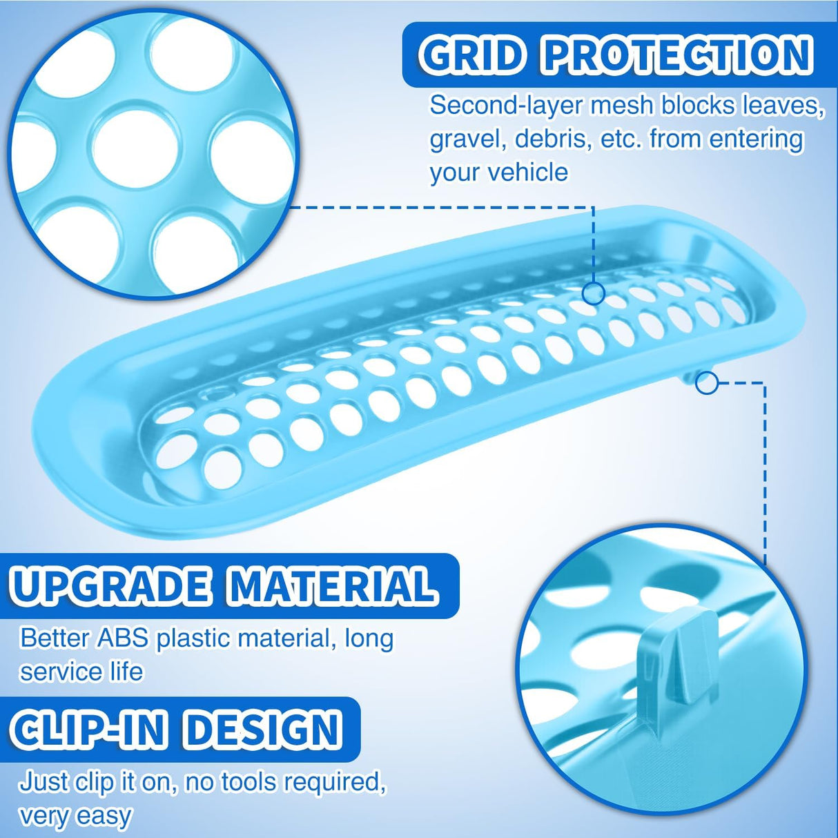Grill Inserts fit for Jeep Wrangler Front Grille Mesh Inserts & Headlight Cover Set for JK JKU Unlimited Sports Sahara Freedom Rubicon 2007-2018 Clip-in Trim Exterior Accessories Blue 9 Pcs