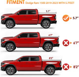 Soft Roll Up Truck Bed Cover Compatible with Ram 1500 2019 2020 2021 2022 2023 2024 2025 New Body Style,5.7ft