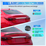 Spoiler Fit for Infiniti Q50 4 Door Sedan 2014 2015 2016 2017 2018 2019 2020 2021 2022 2023 2024 Spoilers for Cars Rear Spoiler Wing ABS Rear Trunk Lip Accessories, Carbon Fiber Pattern Black