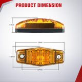 2.5 Inch Oval Side Marker Clearance Light 2 LED 8 Pack Amber 80LM High Lumen Waterproof Surface Mount 12V Direct Wire for Truck Trailer Boat RV Semi