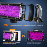 6.5 Inch LED Light Pods Purple Triple Row 2PCS 120W Flood Spot Combo Off Road Driving Decoration Neon Hunting Lighting for UTV Pick-up Van Boat Tractor