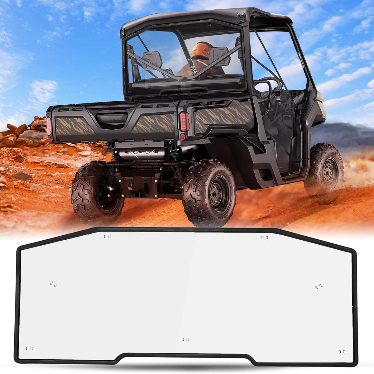 Rear Window, Clear Polycarbonate UTV Windshield Scratch Resistant For ...