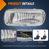 Fog Light Assembly Fog Lights Assembly Compatible with 2004 2005 2006 Ford F-150 F150 Left Driver and Right Passenger Side Clear Lens w/H10 12V 42W Bulbs