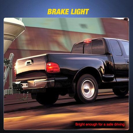 Third Brake Light Tail High Mount 3rd Stop Cargo Reverse Lights Red Lens Compatible with Ford F150 1997 1998 1999 2000 2001 2002 2003 F-150 Heritage 2004 Pickup Truck Rear Cab Lamp