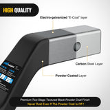 Forged Trailer Hitch Mount Fits 2 Inch Receiver Square 5/8 Inch Hitch Pin Clip 17000 lbs 4 Inch Drop, 1-1/4 Inch Hole, Gloss Black Powder Coat
