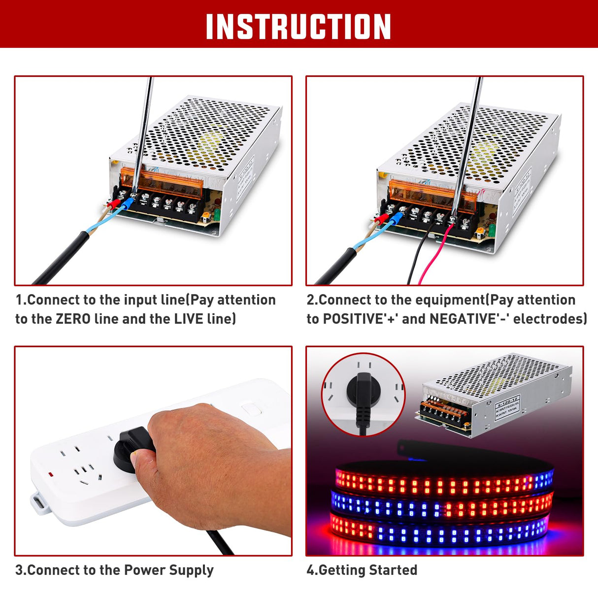 AC 110V/220V to DC 12V Voltage Converter 10A 120W Power Supply | Switching Power Supply Adapter Transformer Low Voltage Output LED Driver for LED Strip Light Radio CCTV Camera video System