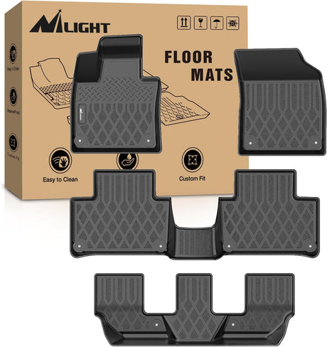 TPE Floor Mats for Volvo XC90 2016 2017 2018 2019 2020 2021 2022 2023 2024 2025 2026 (Only for Plug-in Hybrid Models) All Weather Custom Fit Heavy Duty Floor Liners
