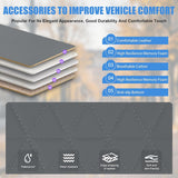 Car Seat Cushion Cover Gray Leather Front Seats Waterproof Anti-Slip with Storage Bag Wraps Bottom Fits Cars Sedan Van SUV Truck